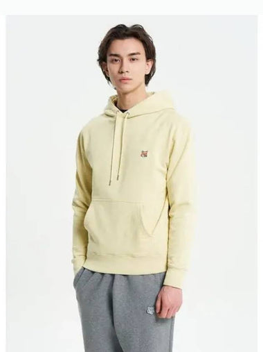 Men s Foxhead Patch Regular Hooded Sweatshirt Hoodie Chalk Yellow Domestic Product - MAISON KITSUNE - BALAAN 1