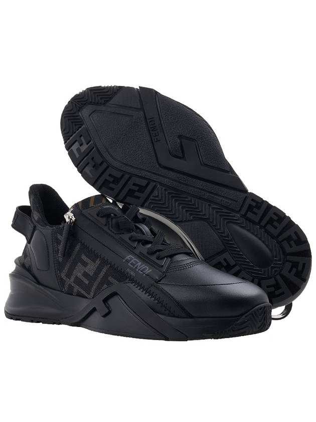 Flow FF Jacquard Leather Running Low Top Sneakers Black - FENDI - BALAAN 6