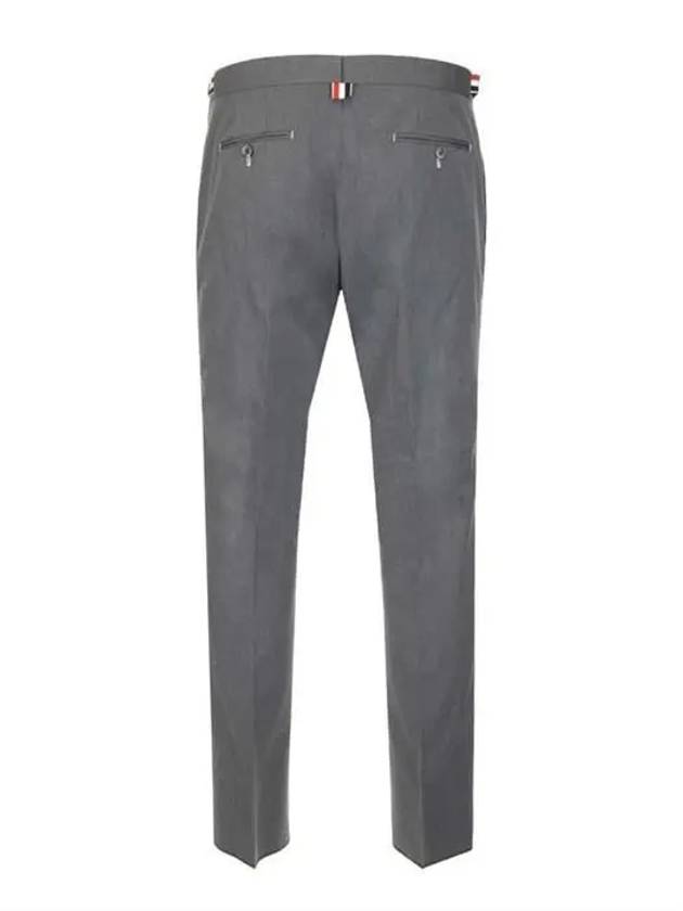 Men's Three-Stripe Tab Tailored Low Rise Straight Pants Grey - THOM BROWNE - BALAAN.