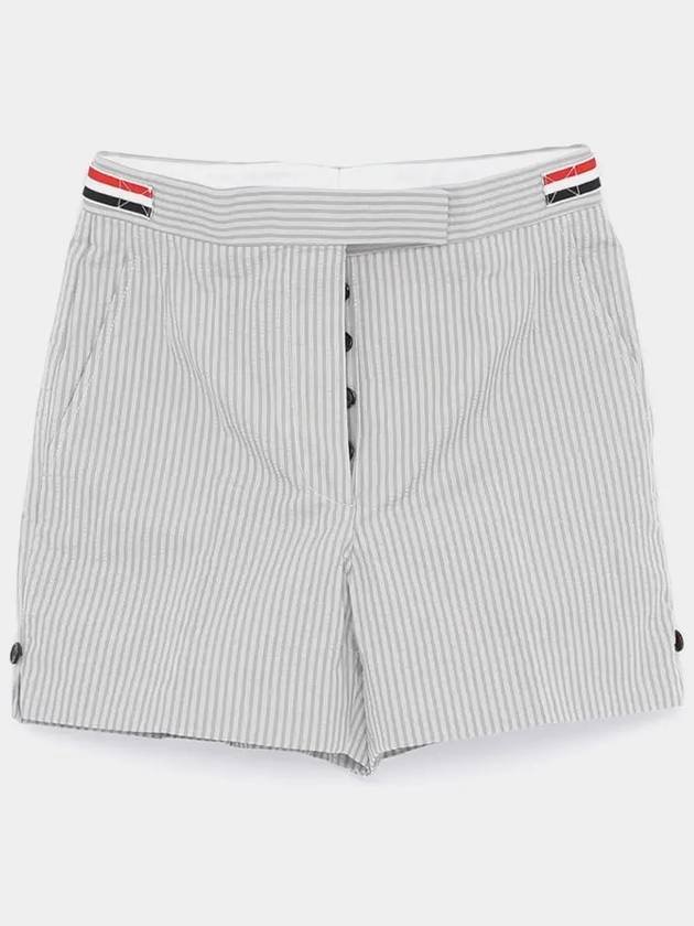 Angled Pocket Thigh Length Shorts Grey - THOM BROWNE - BALAAN 2