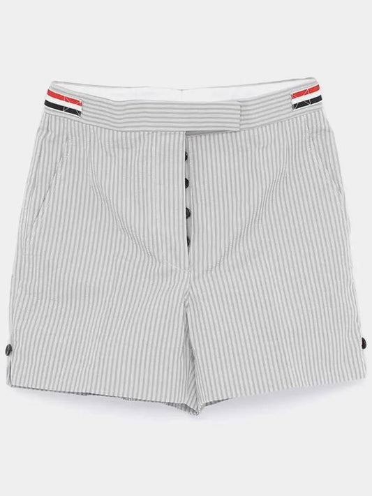 Angled Pocket Thigh Length Shorts Grey - THOM BROWNE - BALAAN 2