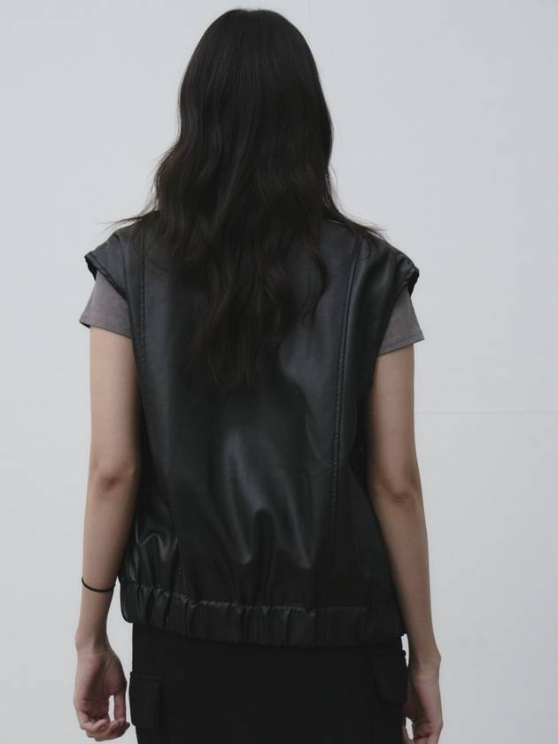 Overfit Eco Leather Vest Black - THE GREEN LAB - BALAAN 4