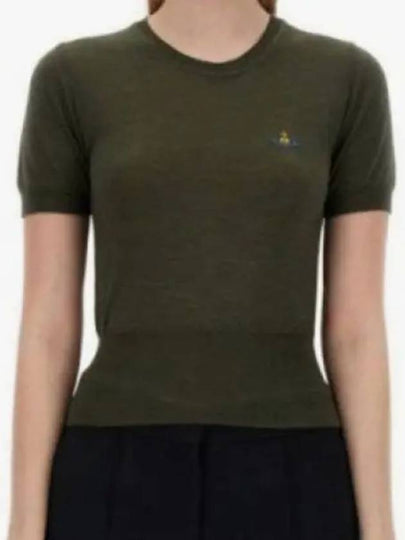 ORB Logo Short Sleeve Knit Top Green - VIVIENNE WESTWOOD - BALAAN 2