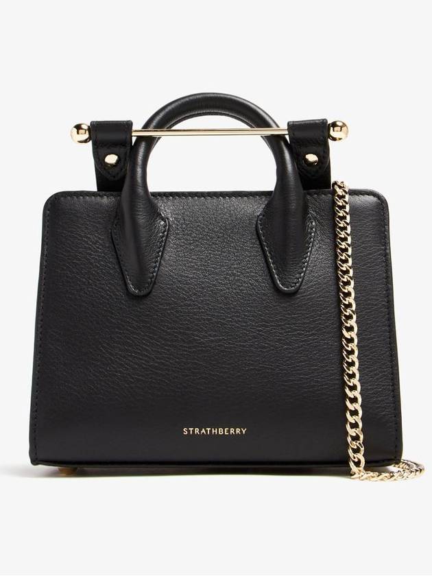 Strathberry Nano Tote (Sc) Leather Black Bags - STRATHBERRY - BALAAN 1