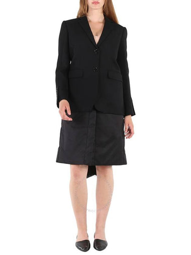 Burberry Ladies Black Wadded Detachable-Warmer Wool Tailored Jacket, Brand Size 6 (US Size 4) - BURBERRY - BALAAN 1