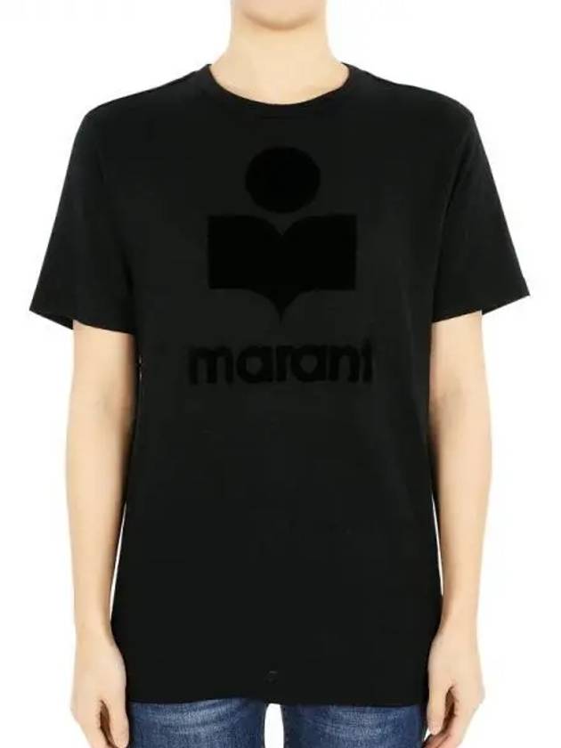 Women s Zwell Logo Linen Short Sleeve All Black TS0001FB A1N09E 01BK 270894 1053783 - ISABEL MARANT - BALAAN 1