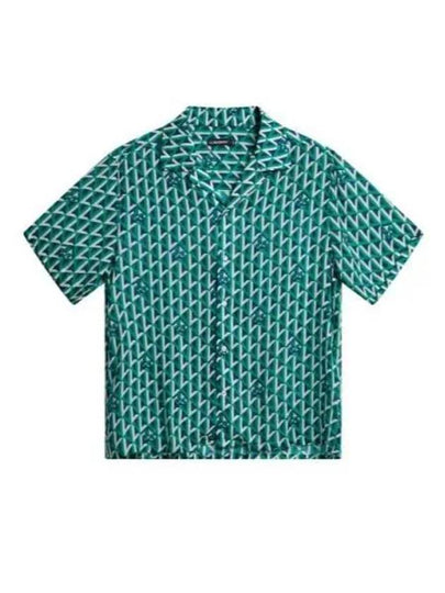 Donso Airy Island Geo Short Sleeve Shirt Blue - J.LINDEBERG - BALAAN 2