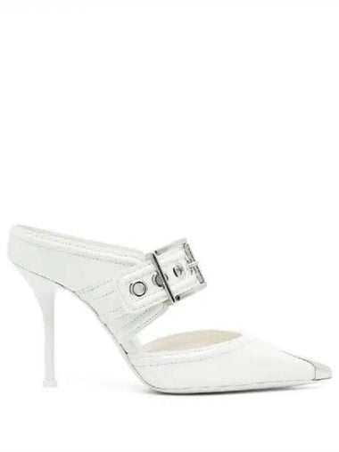 Alexander McQUEEN Metal Toe Buckle Leather Mule Heel 271770 - ALEXANDER MCQUEEN - BALAAN 1