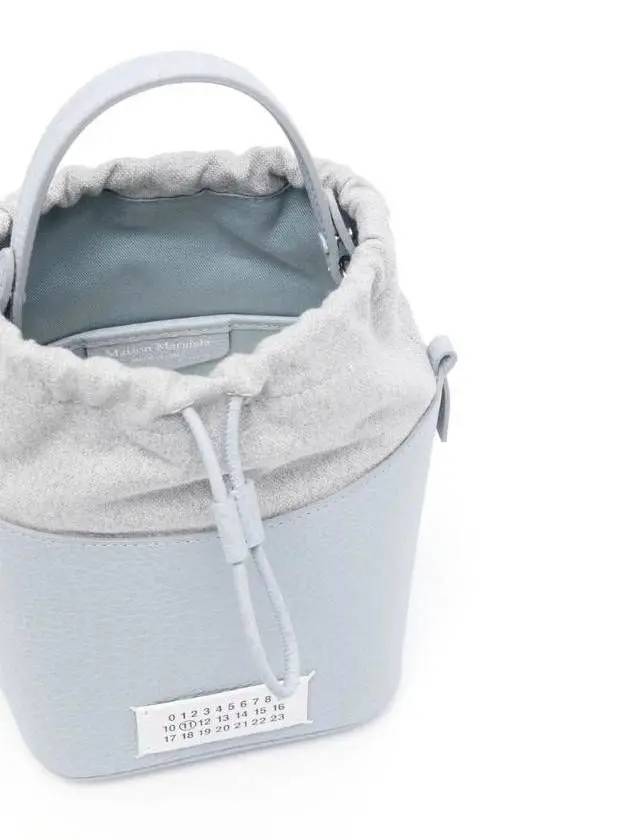 5AC Number Logo Texture Leather Bucket Bag Pale Blue - MAISON MARGIELA - BALAAN 5