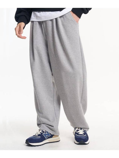 One-tuck balloon wide sweatpantsgray - MOO - BALAAN 1