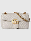 GG Marmont Small Leather Shoulder Bag Light Grey - GUCCI - BALAAN 2