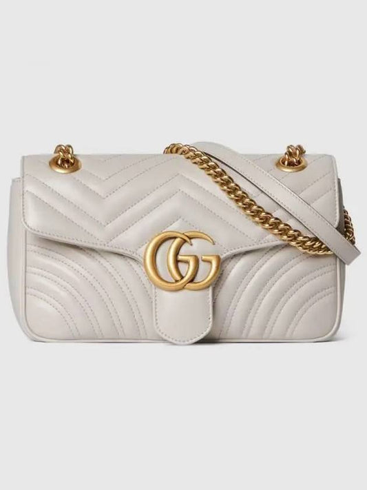 GG Marmont Small Leather Shoulder Bag Light Grey - GUCCI - BALAAN 2