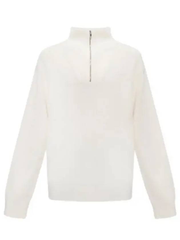 Lamar Quarter Zip-Up Knit Top White - THEORY - BALAAN 2