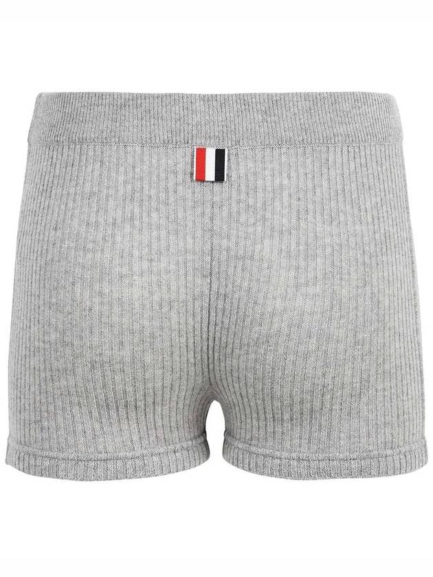 Cashmere 2X2 Rib High Rise Training Shorts Grey - THOM BROWNE - BALAAN 5