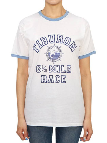 Women s Short Sleeve T Shirt TIBURON LIGHT WASHED WHITE ROYAL W - WILD DONKEY - BALAAN 1