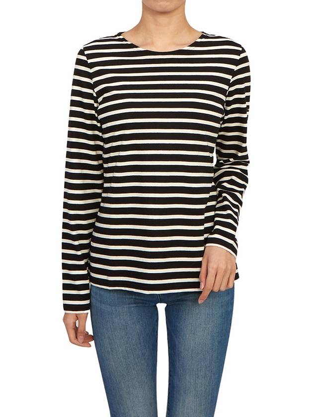 Minquiers Striped Long Sleeve T-Shirt Ecru Black - SAINT JAMES - BALAAN 6