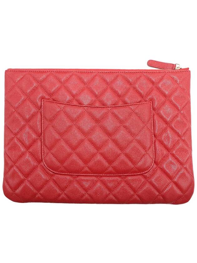 Chanel A82545 Red Caviar Gold Classic New Medium Clutch No 28 - CHANEL - BALAAN 3