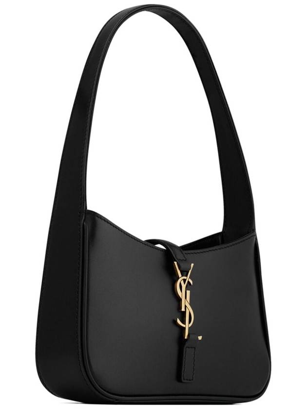 LE 5A 7 Small Smooth Leather Hobo Shoulder Bag Black - SAINT LAURENT - BALAAN 6