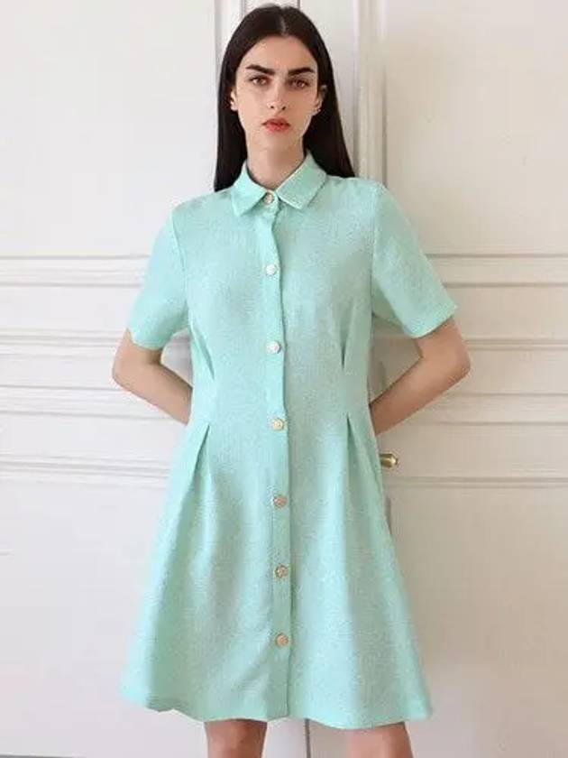 Fancy Tweed Mint Shirt One Piece Fancy Tweed Mint OP - DAMAGE MNEMONIC - BALAAN 2