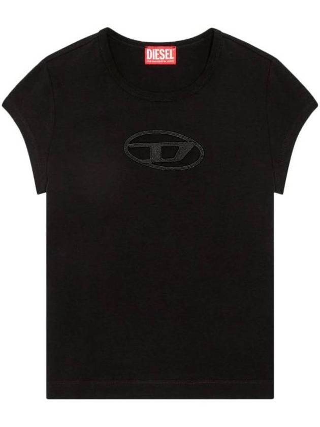 T Angie Peekaboo Logo Short Sleeve T-Shirt Black - DIESEL - BALAAN 1