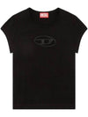 T Angie Peekaboo Logo Short Sleeve T-Shirt Black - DIESEL - BALAAN 1