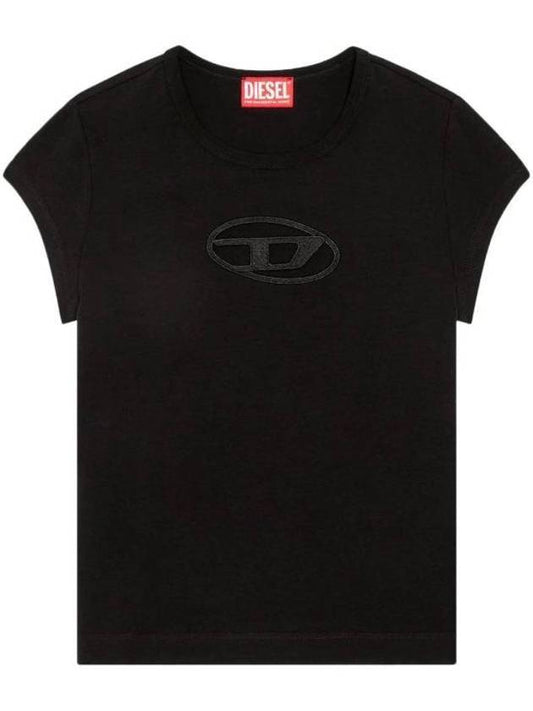 T Angie Peekaboo Logo Short Sleeve T-Shirt Black - DIESEL - BALAAN 1