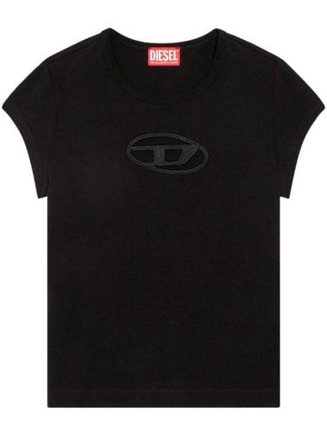 T Angie Peekaboo Logo Short Sleeve T-Shirt Black - DIESEL - BALAAN 1