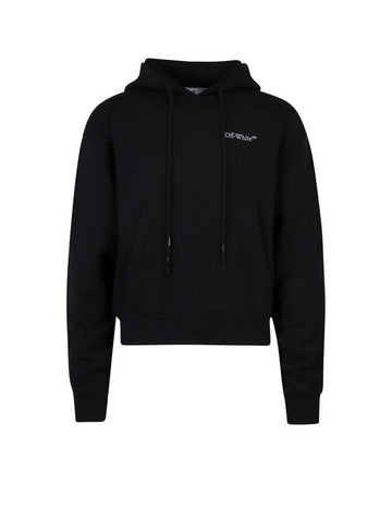 Back Graphic Printing Logo Hoodie Black - OFF WHITE - BALAAN 1