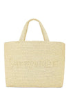 Raffia Tote Bag Beige - SAINT LAURENT - BALAAN 1