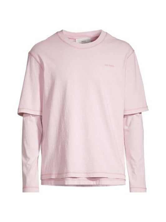 Fade Out Long Sleeve T-Shirt Pink - AMI - BALAAN 2