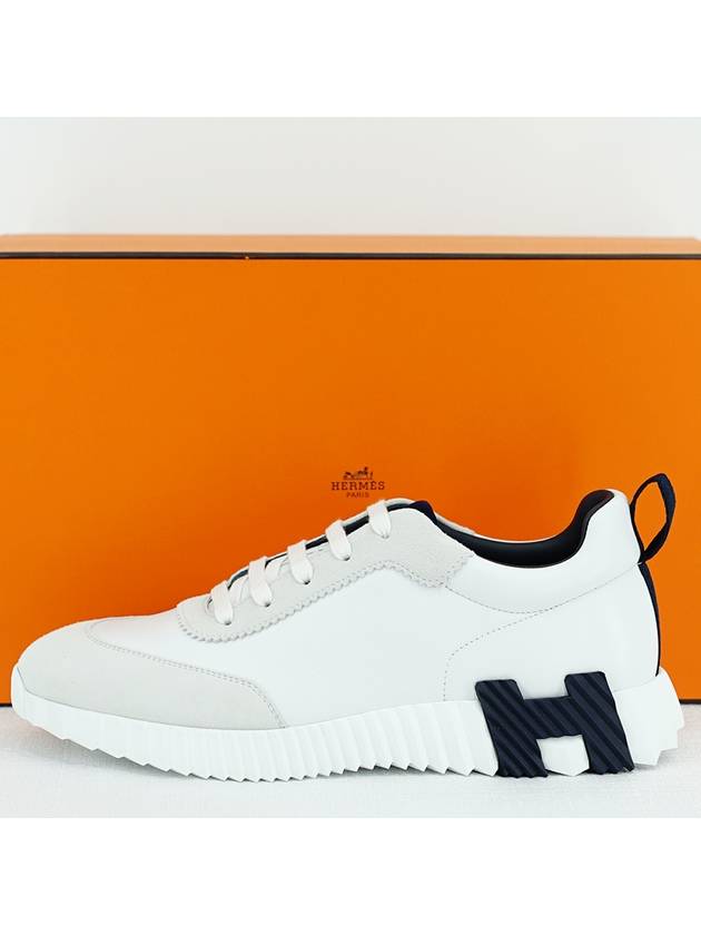 Bouncing Sneakers Calfskin Suede Goatskin Blanc - HERMES - BALAAN 2