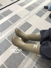 CC logo cowchalk rain boots dark beige - CHANEL - BALAAN 3