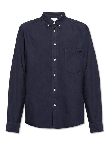 Jasolo Button Up Long Sleeve Shirt Navy - ISABEL MARANT - BALAAN 1