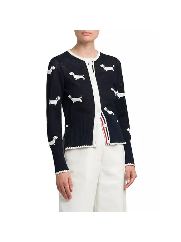 Hector Intarsia Cardigan Navy - THOM BROWNE - BALAAN 1