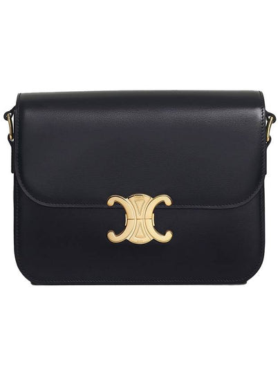 Classique Triomphe Shiny Calfskin Shoulder Bag Black - CELINE - BALAAN 2