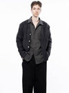 Men s M243OT01CH Dense Hachi Wool Blended Y neck Knit Cardigan Charcoal - CHANCE'S NOI - BALAAN 2