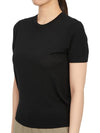 Women's Regal Wool Slim Crew Neck Short Sleeve T-Shirt Black - THEORY - BALAAN 3