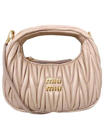 Wander Matelasse Nappa Leather Hobo Mini Bag Pink - MIU MIU - BALAAN 2