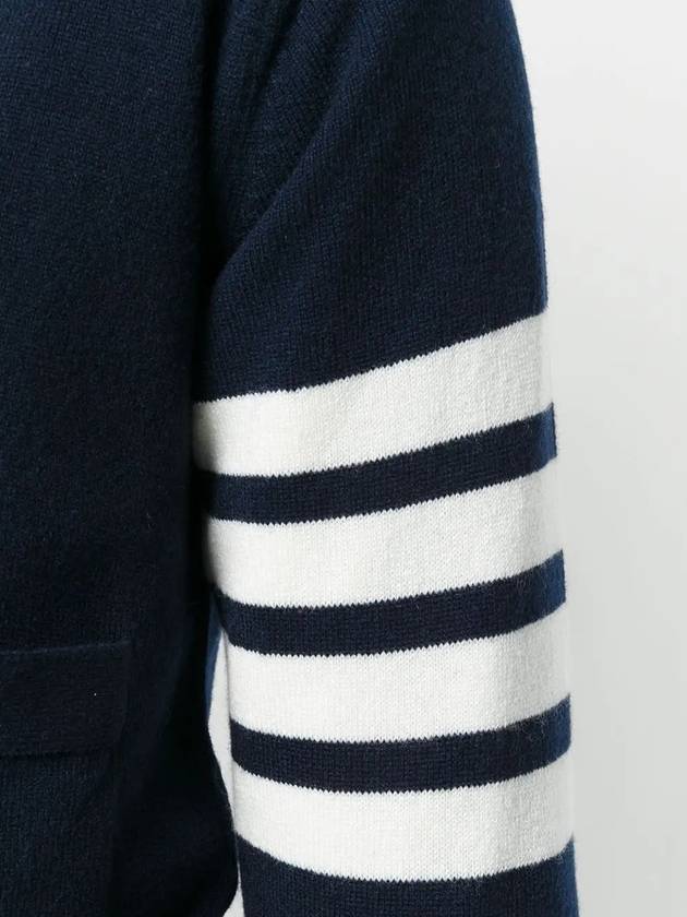 cashmere short V-neck cardigan navy - THOM BROWNE - BALAAN 4