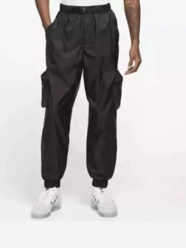 Tech Embroidered Logo Cargo Track Pants Black - NIKE - BALAAN 2