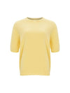 100% Wool Round Neck Sleeve Sweater Yellow C3KPO74YE - CALLAITE - BALAAN 1