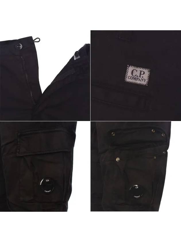 Men's Stretch Satin Lens Cargo Shorts Black - CP COMPANY - BALAAN 9