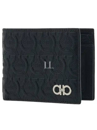 Cartera Gancini Half Wallet Black - SALVATORE FERRAGAMO - BALAAN 2