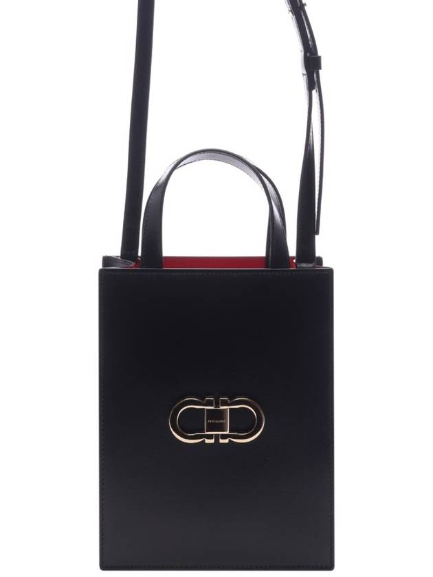 Mini Tote Bag Black - SALVATORE FERRAGAMO - BALAAN 3