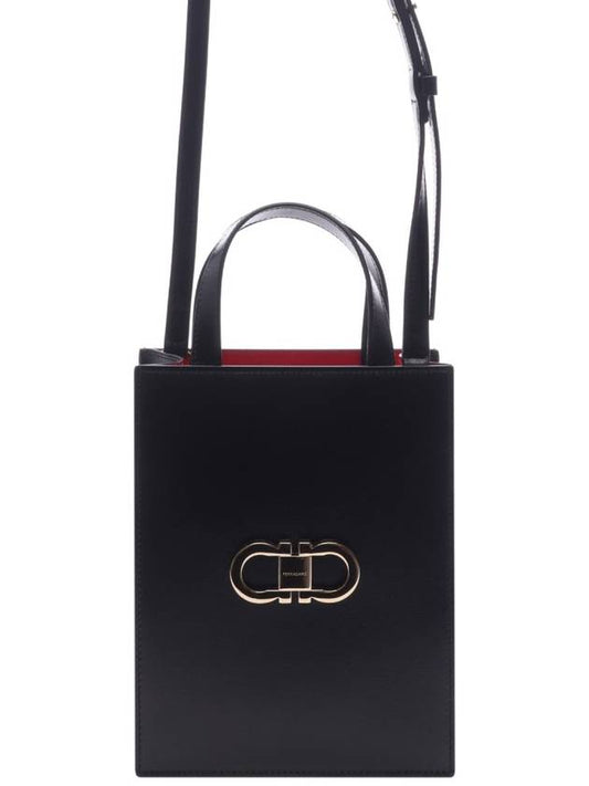 Mini Tote Bag Black - SALVATORE FERRAGAMO - BALAAN 2