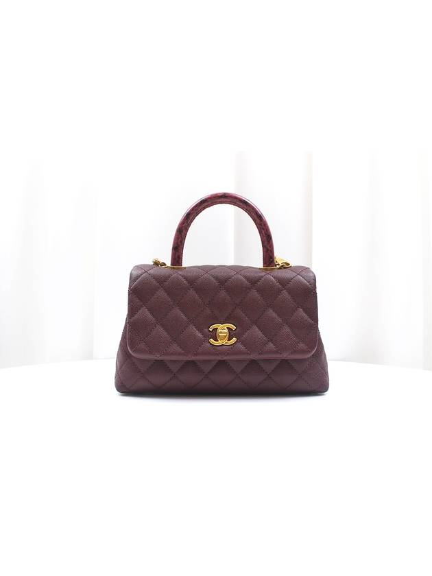 Coco Handle Lizard Caviar Small Burgundy Flap Bag 26th A92990 - CHANEL - BALAAN 2