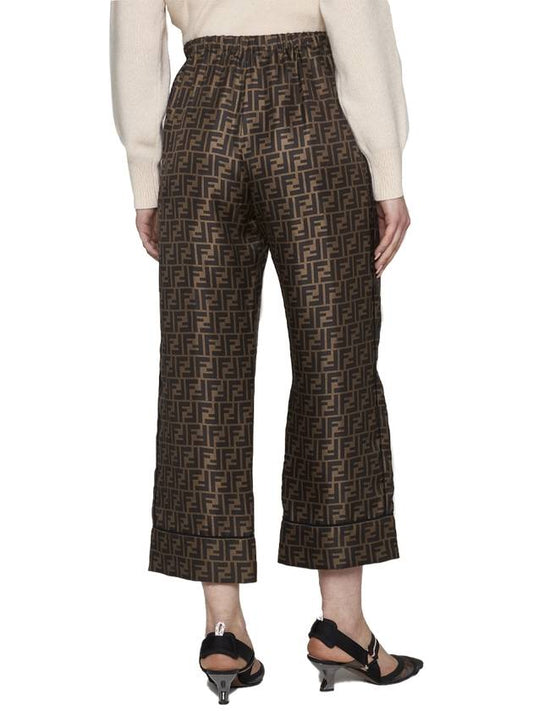 FF brown twill pants - FENDI - BALAAN 1