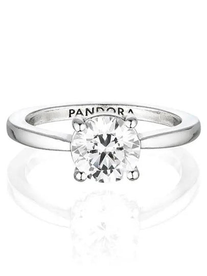 Women's Sparkling Solitaire Ring Silver - PANDORA - BALAAN 2