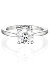 Women's Sparkling Solitaire Ring Silver - PANDORA - BALAAN 3