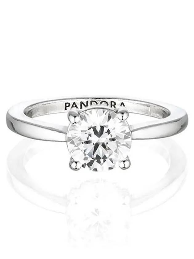 Women's Sparkling Solitaire Ring Silver - PANDORA - BALAAN 3